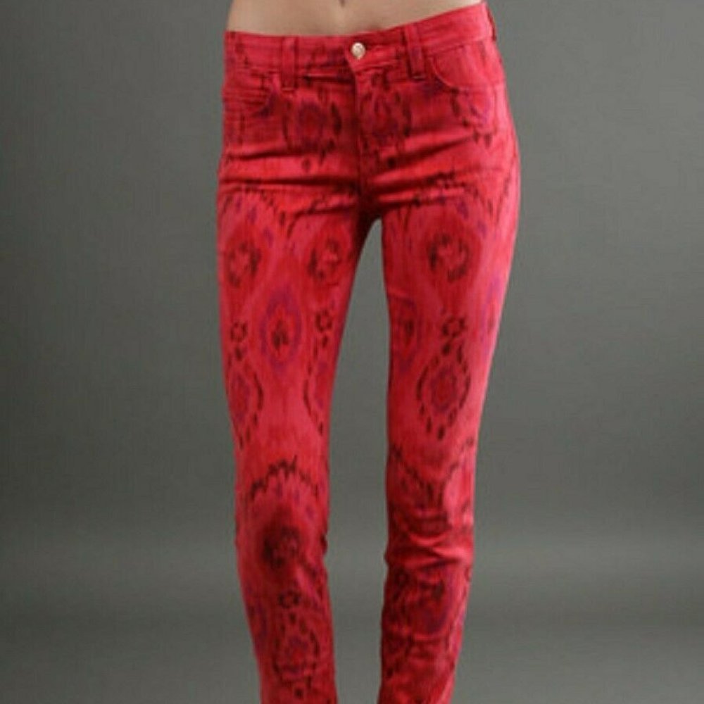 Joe's Jeans 29 Jeans High Waist Red Print Skinny